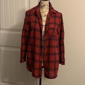 Pink lily flannel shirt